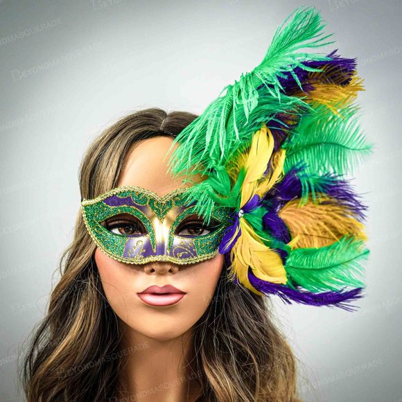 MARDI GRAS MASQUERADE MASK PARTY MASKS NEW ORLEANS - Picture 1 of 5